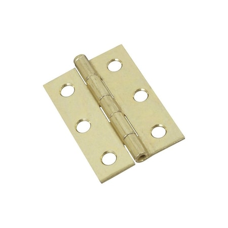 National Hardware Narrow Hinge, 2-1/2 in W Frame Leaf, 0.056 in Thick Frame Leaf, Cold Rolled Steel, Brass N141-960