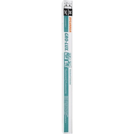 Sylvania Fluorescent Bulb, 20 W, T12 Lamp, Medium G13 Lamp Base, 480 Lumens, 9000 hr Average Life 22029