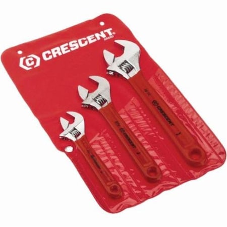 Crescent ADJUSTABLE WRENCH SET, 3 PIECES, 6 TO 10 IN, POLISHED CHROME AC26810CV