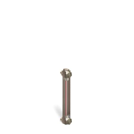 Oil-Rite Steel Liquid Level Gage, Standard, 6in. Centerline Distance, Buna Seals, 1/2-20 Thread, Back Mount B1559-10600BB1L