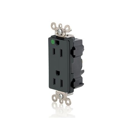 Leviton Hospital Grade Decora Receptacle, 15 Amp, 125 Volt M1626-HGE