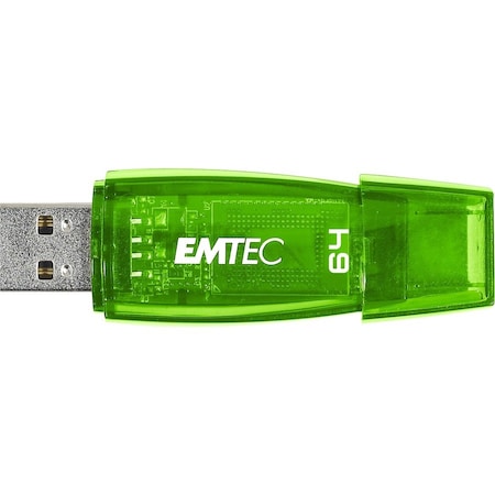 Emtec 64GB C410 USB 2.0 Flash Drive - 64 GB - USB 2.0 - Green ECMMD64G2C410