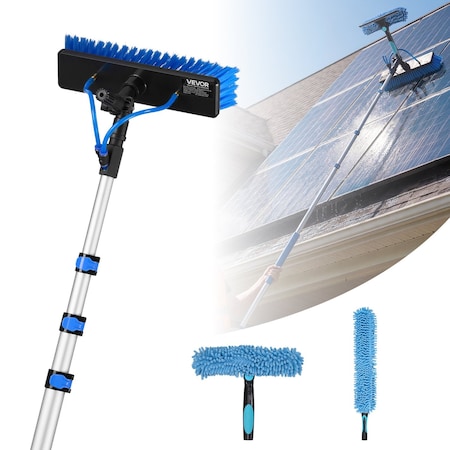 Vevor Solar Panel Cleaning Kit Water Fed Pole Kit 20 ft Brush Soap Dispenser LW4-6m(30CM)-US