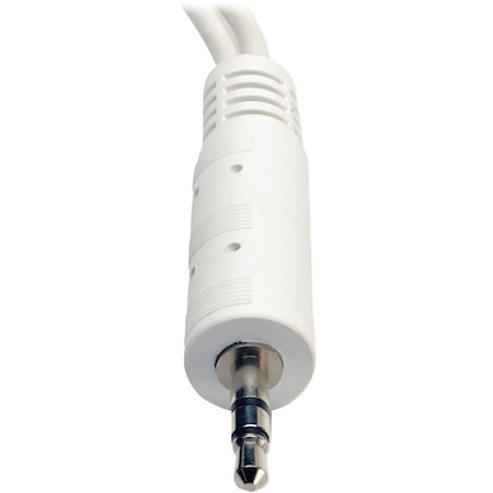 Tripp Lite 6IN MINI STEREO CABLE ADAPTER Y SPLITTER 3.5MM M TO 2XF WHITE 6INCH P313-06N-WH