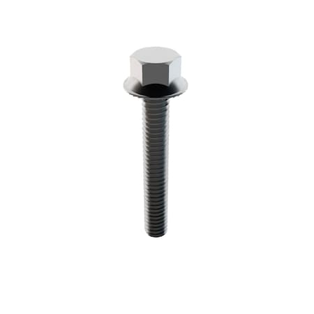Zoro Select Not Graded, 1/4"-20 Serrated Flange Bolt, Plain Stainless Steel, 1 3/4 in L, 50 PK 31-SFH-25C-175