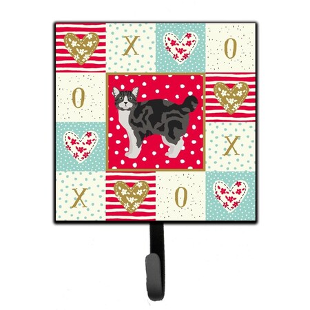 Carolines Treasures 4.25 x 1 x 7 in. Manx No.1 Cat Love Leash or Key Holder CK5646SH4
