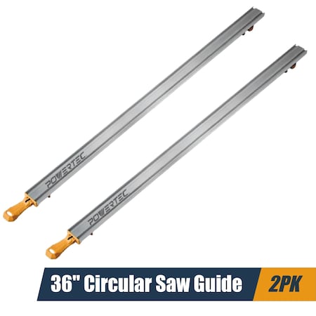 Powertec 36" Circular Saw Guide/Straight Edge Guide for Router Tool, Jigsaw, Circular Saw and Drill Press, 2PK 71706-P2