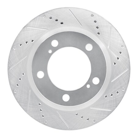 Dynamic Friction Co DFC Brake Rotor - Drilled and Slotted - Silver 631-76140R