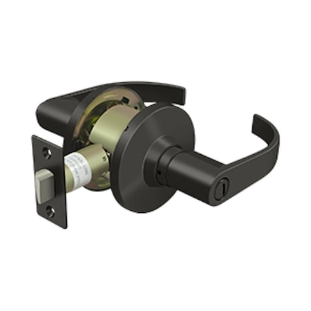 Deltana Standard Commercial Lock Grade 2; Privacy with Curved Lever; Oil Rubbed Bronze Finish CL402EL-10B