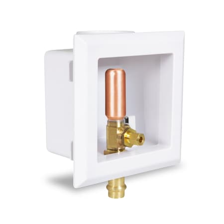 Everflow Icemaker Outlet Box W/ Hammer Arrester, 1/2'' Press, White ABS (Single) SB100-RH