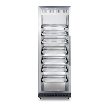 Summit Commercial 24in Wide Mini Reach-In Beverage Center with Dolly SCR1401LHRICSS