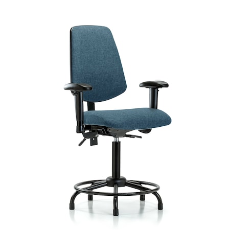 Blue Ridge Ergonomics Fab Med Bench Chair, Bk, RT, Glds, Blu, 6-Way Adjustable, 22" to 29" Height, Blue BR-FMBCH-MB-RT-T0-A1-RG-F43