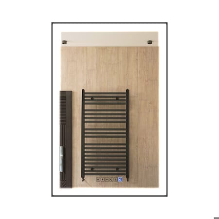 Fab Glass And Mirror LED Lighted Bathroom Mirror 30 x 40inch, Black Framed Wall Mounted Dimmable Vanity Mirror, Ant HC30X40-FB