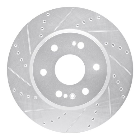 Dynamic Friction Co DFC Brake Rotor - Drilled and Slotted - Silver 631-47080L