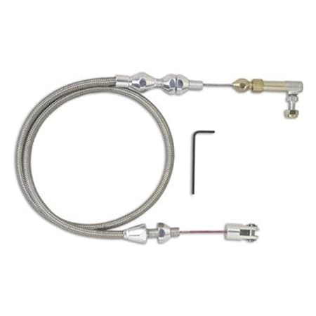 Lokar TCP1000HT Hi-Tech Throttle Cable - Brushed Aluminum, 24 In. L30-TCP1000HT