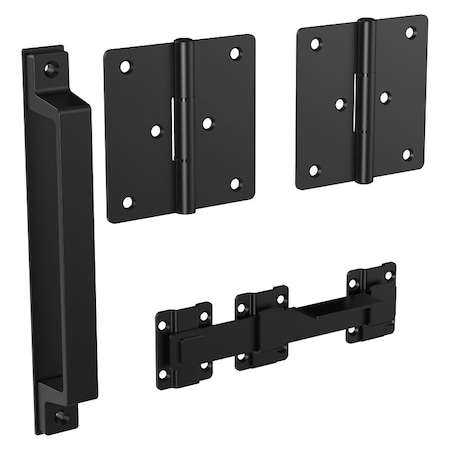 National Hardware Modern Gate Kit, Steel, Black, 4-Piece N166-026