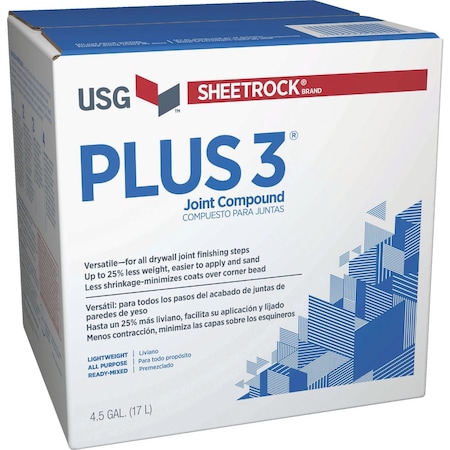Sheetrock Plus 3 Pre-Mixed 4.5 Gal. Box Lightweight All-Purpose Drywall Joint Compound 380285