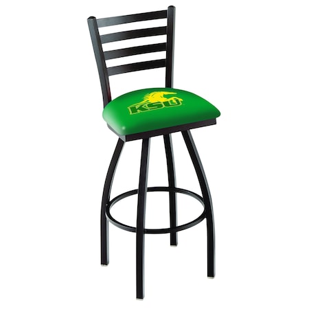 Holland Bar Stool Co 36" Blk Wrinkle Kentucky State University Swivel Bar Stool, Ladder Back L01436KYStUn
