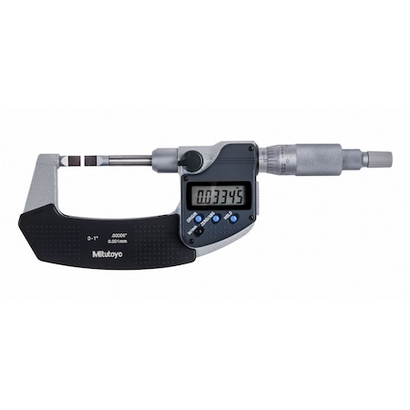 Mitutoyo Digimatic Blade Micrometer, Bld, I/M 0-1 In, .00005 In, NR, O, RS, C 422-370-32