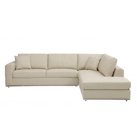 Homeroots Beige Italian Leather Reclining L Shaped Two Piece Corner Sectional 482254