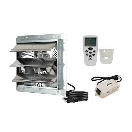 Iliving Wall Mounted Smart Remote 10 in. Shutter Exhaust Fan with Thermostat, Humidistat, Timer ILG8SF10VC