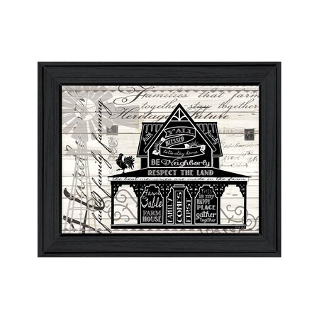 Homeroots Y'ALL BLESSED FARMHOUSE Black Framed Print Wall Art 529764