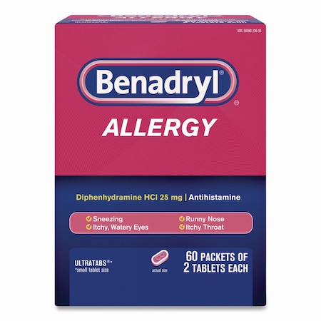 Benadryl Allergy Ultratabs Tablets, Two-Pack, 60PK 17060