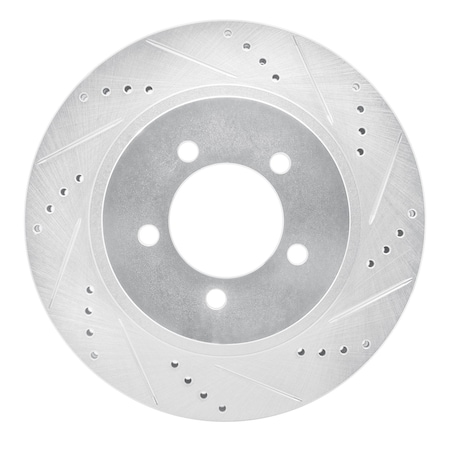 Dynamic Friction Co DFC Brake Rotor - Drilled and Slotted - Silver 631-54179R