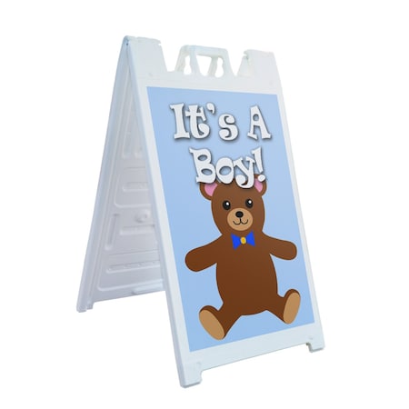 Signmission It's A Boy!, A-Frame & 2 Sign Inserts, Heavy-Duty Plastic Frame SBHD-C-2436-It's A Boy!