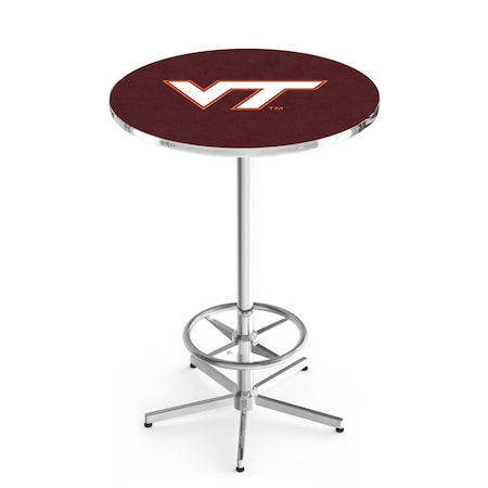 Holland Bar Stool Co 42" Chrome Virginia Tech Pub Table, 36" dia. Top L216C4236VATech