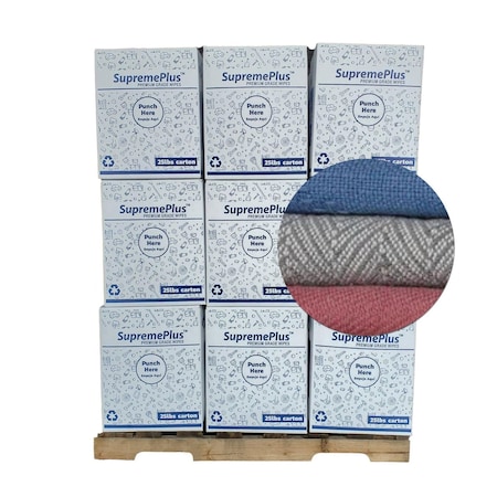Supremeplus New Multi-Color Heavyweight Thermal Rag, 675 lbs. Pallet, 27x 25 lbs. Boxes, 27PK SP-2138