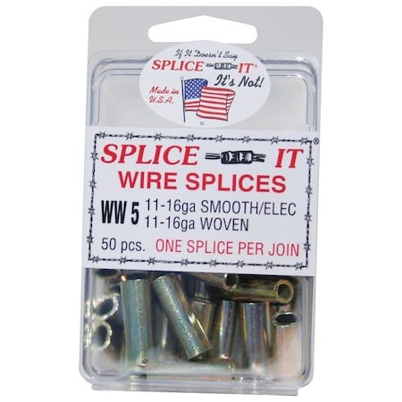 New Farm Wire Splice, Stainless Steel, For: 11 to 16 ga Smooth, Electric and Woven Fence WW5
