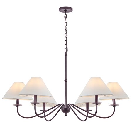 Jonathan Y Phoebe 41.5" 6-Light Grand French Country Farmhouse Adjustable Swooping Arm Candle-Style Metal LED C JYL7624A