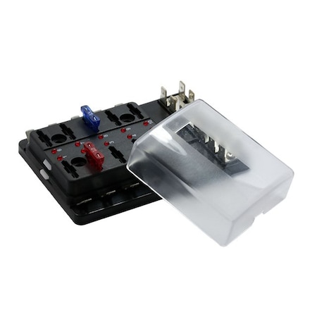 Optifuse Fuse Block for Regular Blade - LED/Ground, 10P BLR-I-310-G