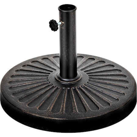 Simple Deluxe InfiniPower 18.11in 30.86 LB Outdoor Umbrella Base Heavy Duty Round Stand for Poolside, Deck, Patio LGBRLABASERESINROUND28BLK