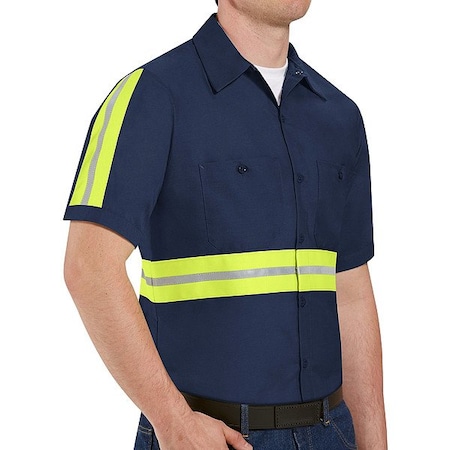 Red Kap Enhanced, Vis, Men, S/S, WrkShirt, Navy, Reg, M SP24EN SS M