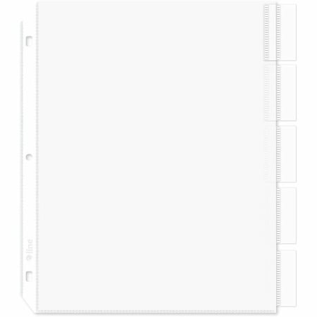 C-Line Products Heavyweight Poly Sheet Protectors with Index Tabs, No Color, 5PK CLI05557
