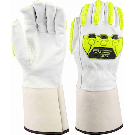 Ironwear A6 Cut Resistant Premium Cow Grain Leather Impact Resistant Gloves, Medium 4209-MD
