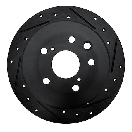 Dynamic Friction Co DFC Brake Rotor - Drilled and Slotted - Black 633-75016R