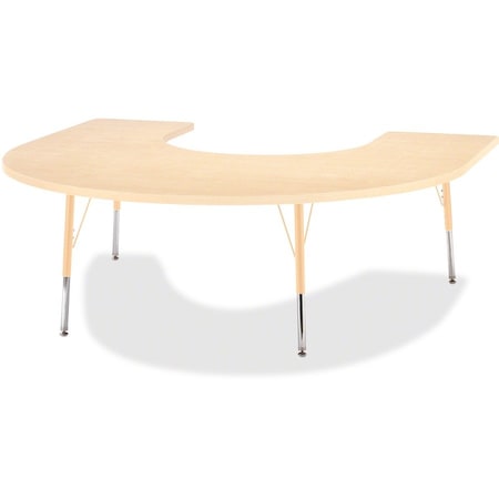 Jonti-Craft Berries Horseshoe Activity Table, 66 in. x 60 in., A-height, Maple/Maple/Camel 6445JCA251