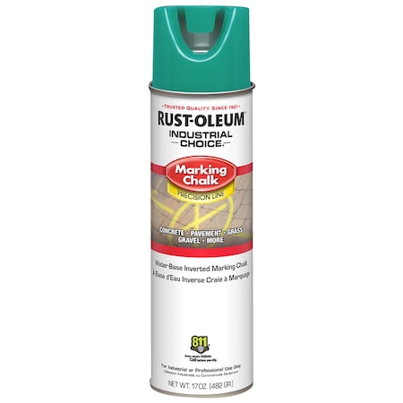 Rust-Oleum Industrial Choice MC1800 System Precision Line Inverted Marking Chalk, APWA Green, 17 oz 205238