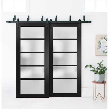 Sartodoors Slab Interior Door, 42" x 96", Black QUADRO4002S-BLK-4296