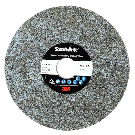 Scotch-Brite Deburr and Finish Pro Unitized Wheel, 9C Extra Coarse+, 6 in x 1/4 in x 1 in, 8PK DP-UW