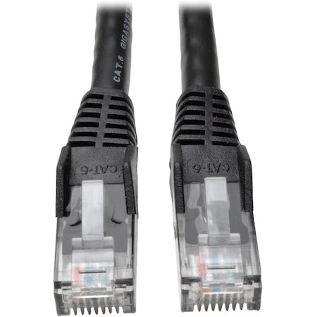 Eaton Tripp Lite Series Cat6 Gigabit Snagless Molded UTP Ethernet Cable RJ45 M/M, PoE, Black, 75 N201-075-BK
