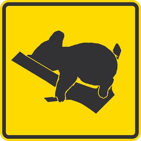 Lyle Koala Crossing Symbol, 24x24, Diamond Grade, Yellow G-12229-DG_24x24