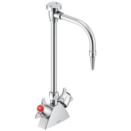 Delta Commercial W67 Series Mixing Faucet Two Handle Deck-Mount Laboratory Mixing Faucet In Chrome W6700-10