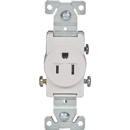 Eaton Wiring Devices Straight Blade Receptacle, 5-15R, 15 A, 125V AC, 2 Pole, 3 Wire, Flush Mount, Grounded 817W-BOX