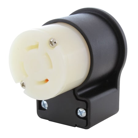 Ac Works Elbow Connector, NEMA L17-30R Female, 30A 600V 3-Phase Locking ASEL1730R