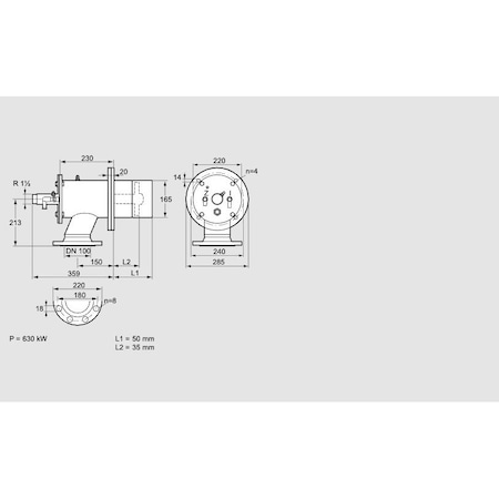 Honeywell Kromschroder ZIO 165RB 50/35 17 D, BURNERS GAS, INSTAL KS84246117