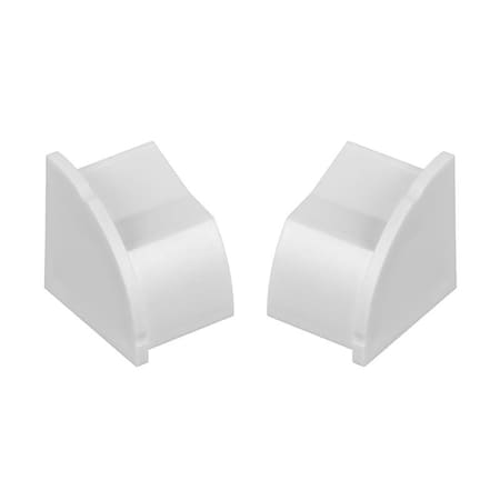 D-Line 0.87x0.87in 22x22mm White 1/4-Round End Cap, 4PK, 2x Left, 2x Right, 4PK US/EC22QSW-4PK